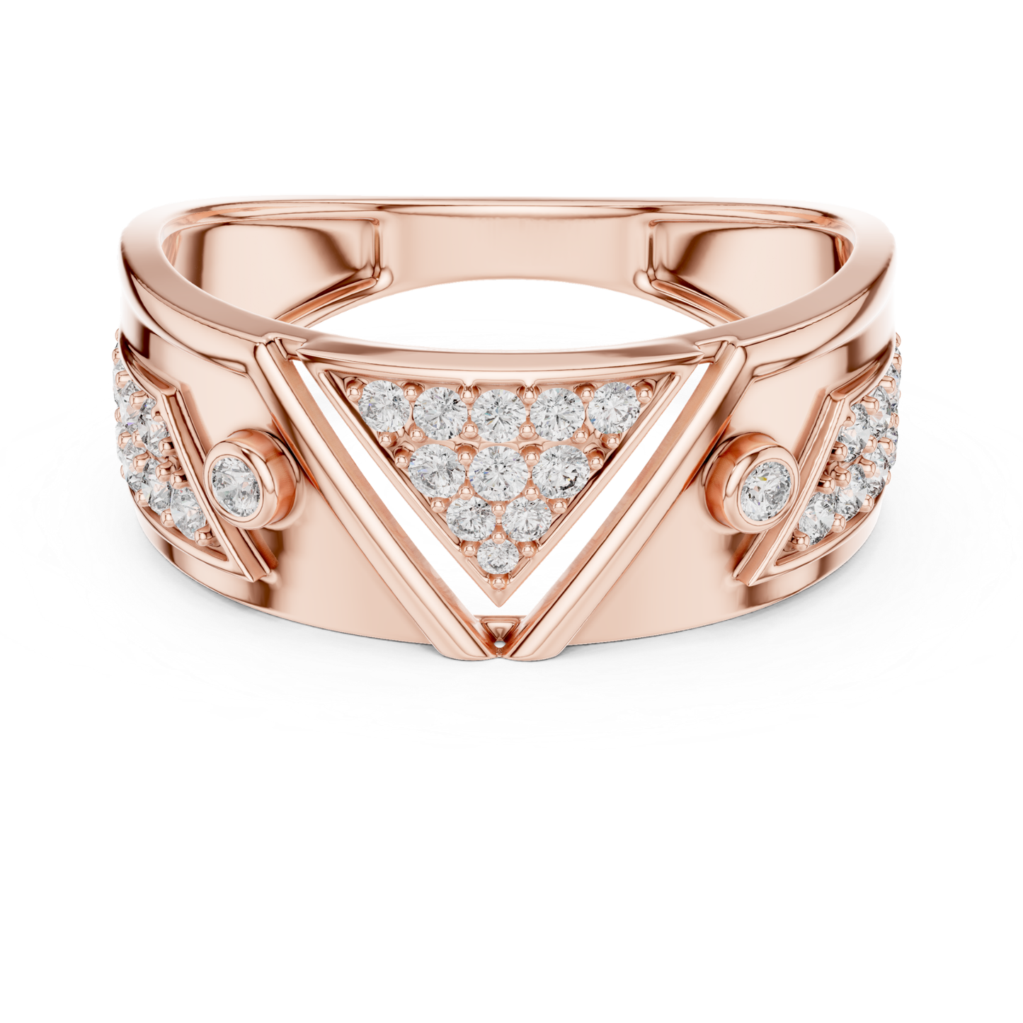 Rose gold triangle diamond statement ring design
Modern rose gold geometric diamond band ring
Rose gold triangular cluster diamond ring style
Contemporary rose gold wide diamond fashion ring
Rose gold abstract geometric diamond band design
Luxury rose gold triangle pave diamond ring
Rose gold polished statement diamond band ring
Bold rose gold geometric cluster diamond ring
Elegant rose gold triangle diamond ring style
Rose gold modern geometric statement band