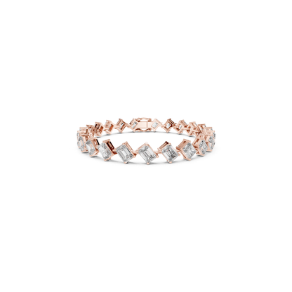 Rose gold vertical emerald cut diamond tennis bracelet
Emerald cut diamond line bracelet in rose gold
Luxury geometric diamond bracelet for women
Rose gold bracelet with elongated emerald diamonds
Fine jewelry emerald diamond tennis bracelet
Modern rose gold diamond bracelet design
Premium emerald cut diamond bracelet with prong setting
Designer tennis bracelet featuring emerald diamonds
Elegant rose gold bracelet with step cut diamonds
Solid rose gold emerald cut diamond bracelet jewelry
