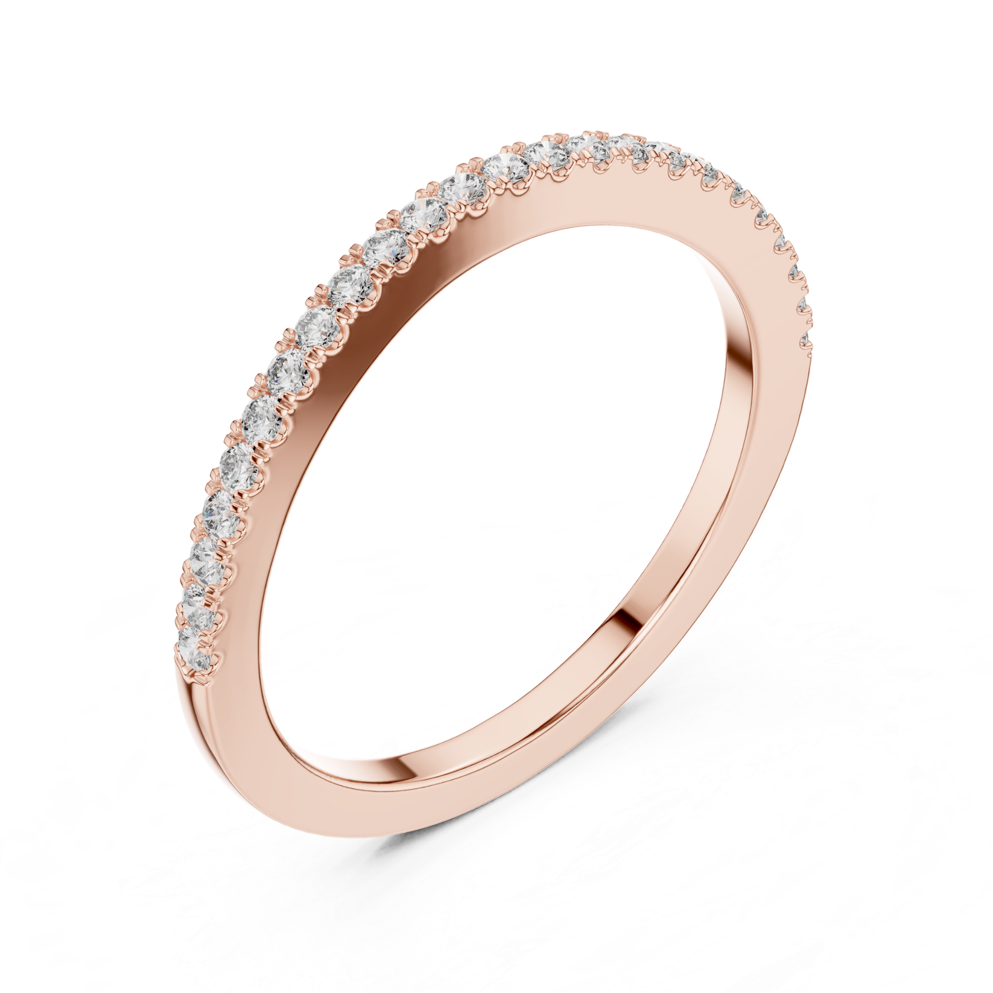 Round Diamond Half Eternity Ring in Rose Gold
Rose Gold Round Cut Diamond Band Ring
Prong Set Round Diamond Ring in Rose Gold
Rose Gold Diamond Wedding Band Angled View
Round Diamond Half Eternity Band Rose Gold
Rose Gold Diamond Ring Side Perspective
Slim Diamond Band Ring in Rose Gold
Round Stone Diamond Ring Rose Gold View
Shared Prong Diamond Band in Rose Gold
Rose Gold Round Diamond Wedding Band