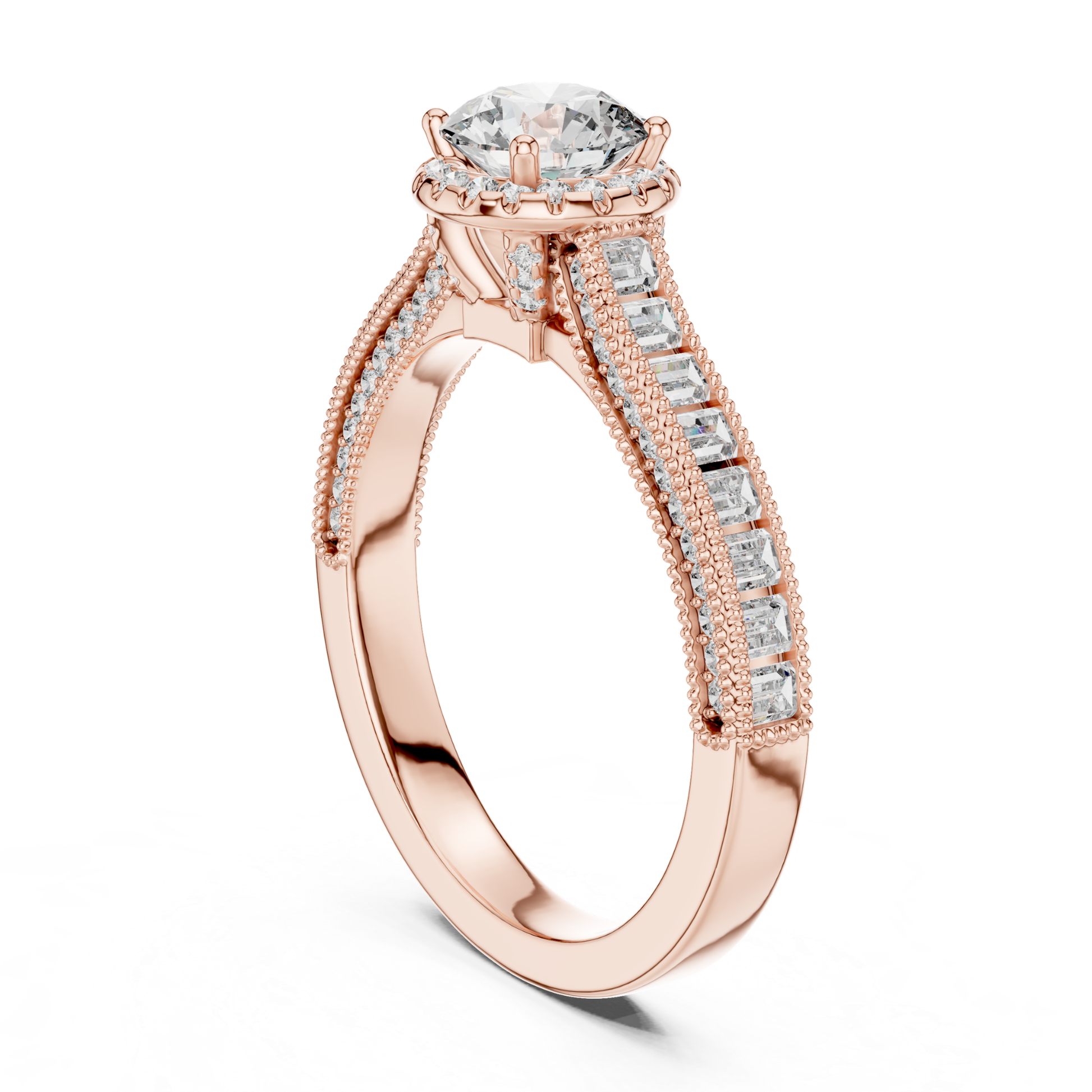 Round diamond baguette halo ring rear side view
Rose gold round diamond baguette halo ring
Rear side round brilliant diamond halo ring
Rose gold baguette diamond engagement ring
Round diamond halo ring with baguette stones
Lab grown round diamond baguette halo ring
Milgrain halo round diamond engagement ring
Rose gold halo ring with baguette accents
Classic round diamond baguette halo ring
Round diamond rear side ring rose gold