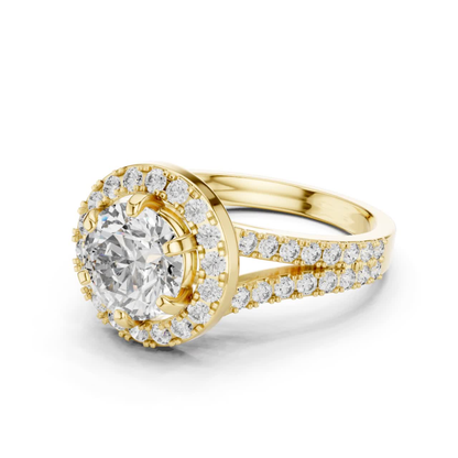 Round diamond double halo ring angled view
Yellow gold round diamond double halo ring
Angled round brilliant diamond halo ring
Yellow gold split shank diamond ring
Round diamond halo ring with split band
Lab grown round diamond double halo ring
Milgrain double halo engagement ring design
Yellow gold halo ring with pavé band
Classic round diamond halo engagement ring
Round diamond angled ring yellow gold