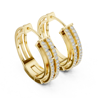 Round diamond double row hoop earrings side view
Yellow gold round diamond hoop earrings side angle
Double line round diamond hoop earrings profile view
Round diamond hinged hoop earrings side perspective
Diamond accented hoop earrings with double rows
Round cut diamond hoop earrings angled side view
Elegant double row diamond hoop earrings detail
Round diamond hoop earrings with secure clasp view
Side profile of round diamond double hoop earrings
Yellow gold hoop earrings with round diamond rows