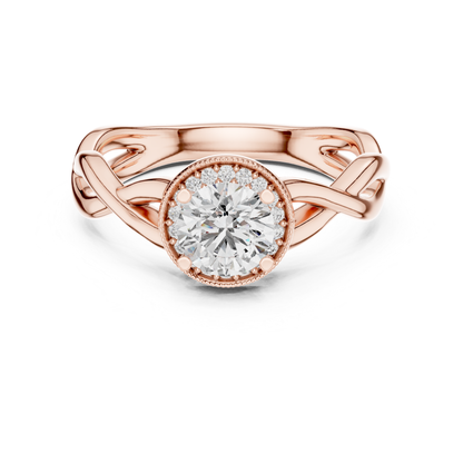 Round diamond halo twist engagement ring
Rose gold round diamond halo ring
Twisted band round diamond ring
Round diamond milgrain halo ring
Rose gold halo engagement ring
Round brilliant diamond twist ring
Intertwined band diamond ring
Lab grown round diamond halo ring
Classic twist shank diamond ring
Rose gold round halo solitaire ring