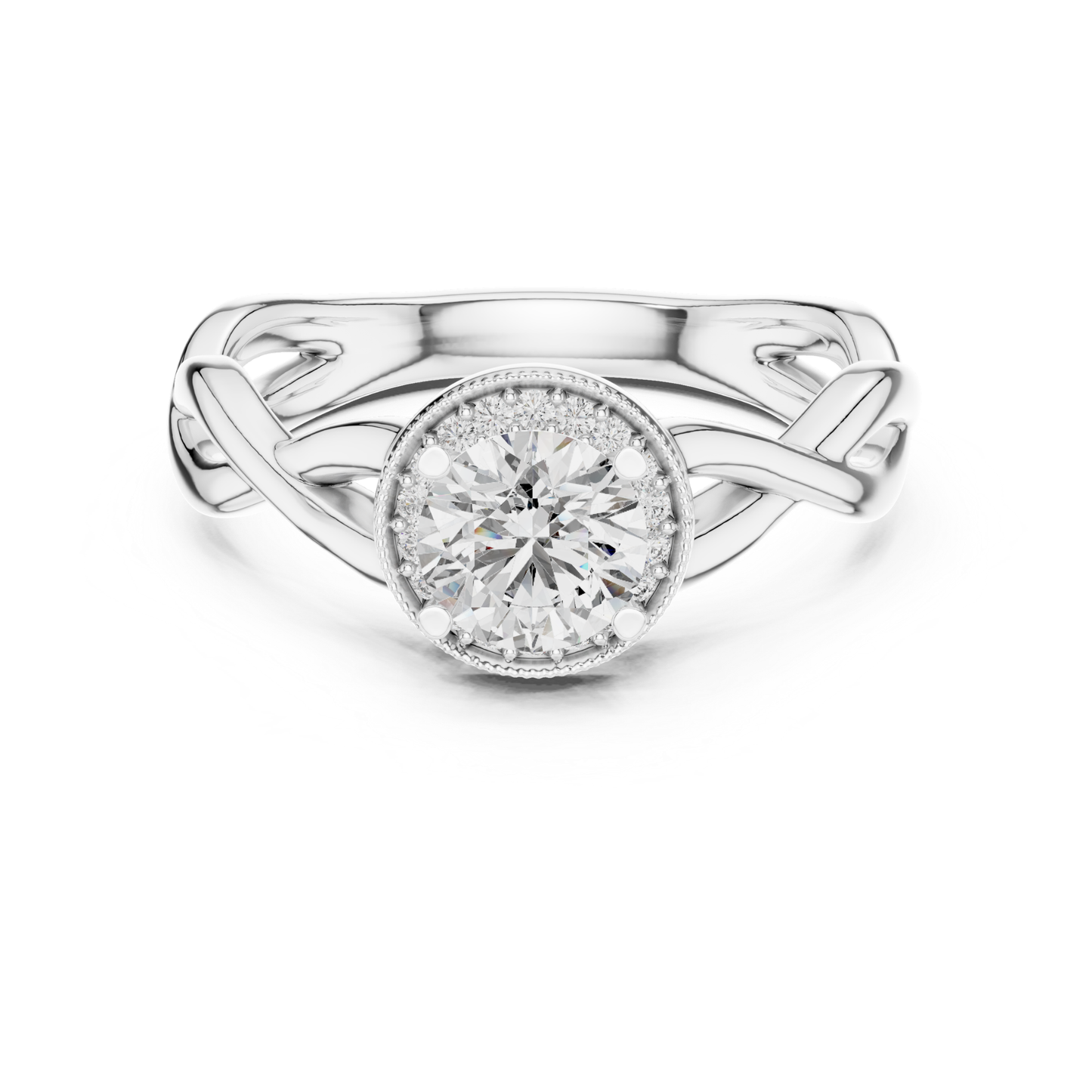 Round diamond halo twist engagement ring
White gold round diamond halo ring
Twisted band round diamond ring
Round diamond milgrain halo ring
White gold halo engagement ring
Round brilliant diamond twist ring
Intertwined band diamond ring
Lab grown round diamond halo ring
Classic twist shank diamond ring
White gold round halo solitaire ring