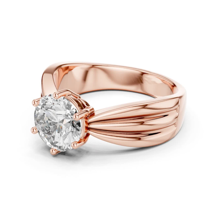 Round diamond split shank solitaire ring side angle view
Rose gold round diamond solitaire ring
Side angle view of round diamond engagement ring
Rose gold six prong diamond ring
Round brilliant diamond split shank ring
Polished rose gold solitaire ring
Lab grown round diamond rose gold ring
Classic round diamond engagement ring
Tapered split shank diamond ring
Round solitaire diamond ring in rose gold