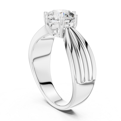 Round diamond split shank solitaire ring three quarter view
White gold round diamond ring three quarter view
Three quarter view engagement ring
Round brilliant diamond solitaire ring
White gold six prong diamond ring
Split shank round diamond white gold ring
Polished white gold engagement ring
Lab grown round diamond solitaire ring
Cathedral style diamond ring
Modern round diamond white gold ring