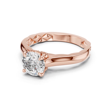 Angled view round solitaire diamond engagement ring
Rose gold round solitaire diamond ring
Four prong round brilliant diamond ring
Classic round solitaire diamond engagement ring
Rose gold round diamond ring angled profile
Round brilliant diamond ring with plain band
Minimalist round solitaire diamond ring design
Polished rose gold round diamond ring
Angled round cut diamond ring with four prongs
Classic rose gold solitaire diamond ring