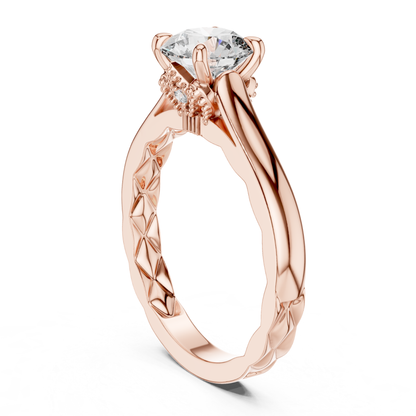 Side angle round solitaire diamond engagement ring
Rose gold round solitaire diamond ring
Four prong round brilliant diamond ring
Side angle round solitaire diamond ring design
Rose gold round diamond ring side profile
Round brilliant diamond ring with plain band
Minimalist round solitaire diamond ring
Polished rose gold diamond ring side view
Side angle round cut diamond ring four prongs
Classic rose gold solitaire diamond ring