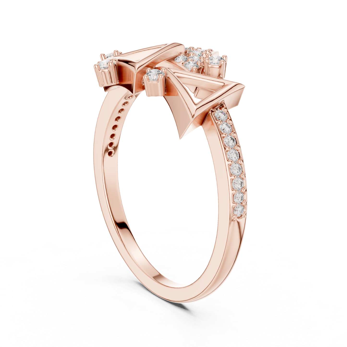 Rose gold triangle diamond ring for women
Elegant rose gold ring with round diamonds
Luxury geometric diamond ring in rose gold
Womens rose gold diamond fashion ring
Designer triangle diamond ring in rose gold
Premium rose gold ring with sparkling diamonds
Stylish geometric rose gold diamond ring
Fine jewelry triangle ring with round diamonds
Glamorous rose gold diamond statement ring
Rose gold ring with modern triangle design