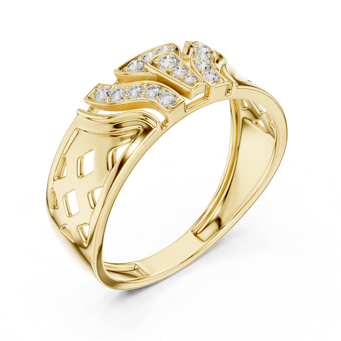 Wave diamond yellow gold band ring
Yellow gold ring with flowing diamond design
Diamond yellow gold band with curved details
Openwork yellow gold ring featuring diamonds
Contemporary yellow gold band with diamond accents
Sculpted yellow gold ring with diamond pattern
Modern yellow gold band showcasing diamonds
Decorative yellow gold ring with flowing lines
Yellow gold statement band with diamond details
Artistic yellow gold ring with diamond settings