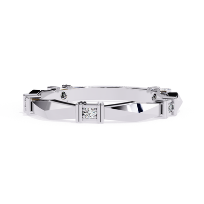white gold ring with square diamonds