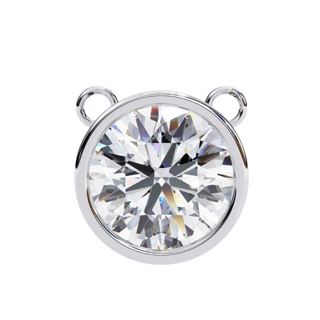 Round diamond bezel pendant in white gold