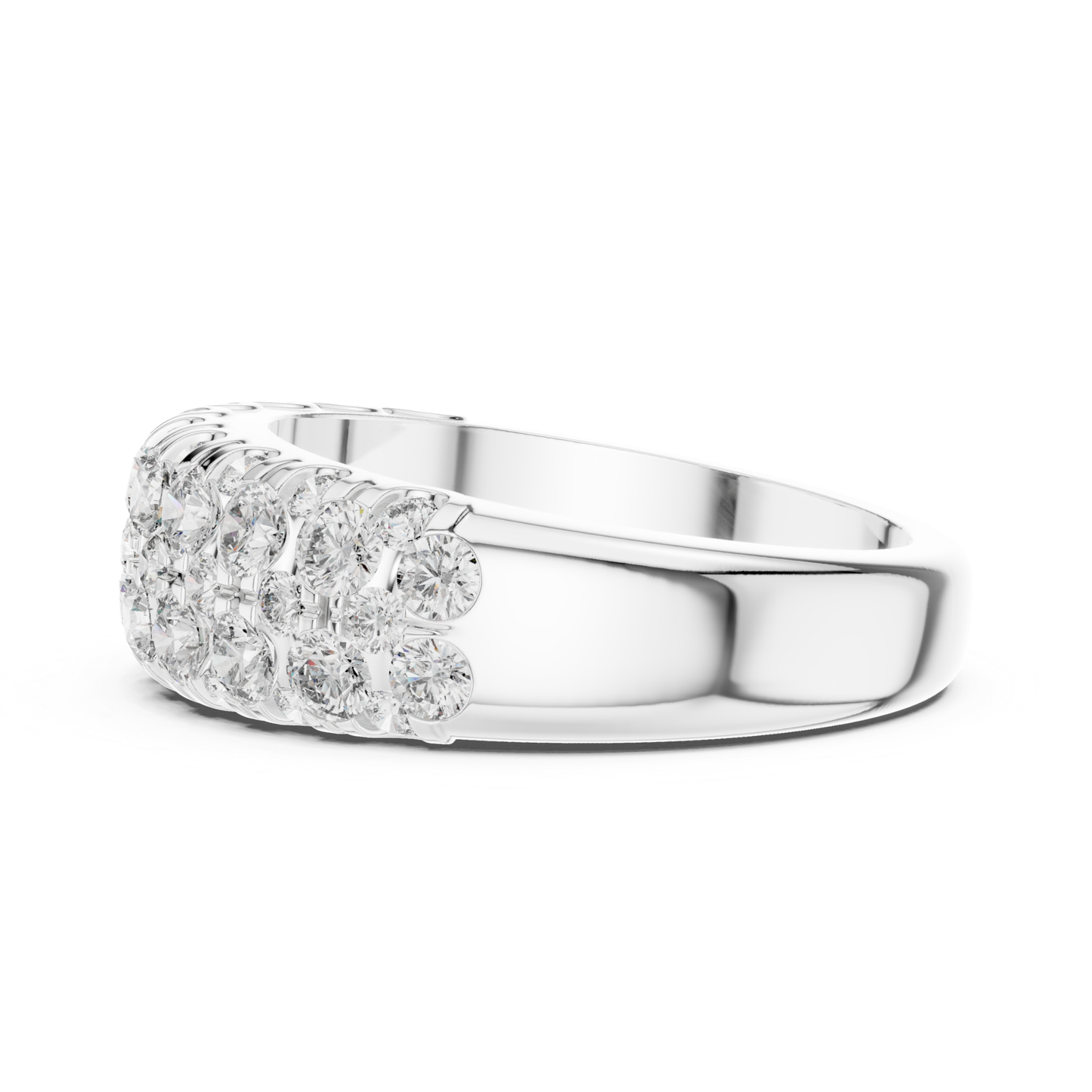 Angled view white gold multi row diamond band ring
White gold round diamond band ring side perspective
White gold statement diamond ring angled profile view
Wide white gold diamond band with round stones
White gold layered diamond ring with angled design
White gold Pave diamond band ring angled view
Luxury white gold multi diamond anniversary band
Side perspective white gold round diamond ring
Bold white gold wide band with brilliant diamonds
White gold multi row diamond ring side angle profile