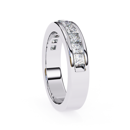 White gold channel diamond ring
White gold straight cut diamond band
White gold polished diamond ring
White gold diamond band side view
White gold clean finish diamond band
White gold diamond ring close view
White gold channel set diamond band
White gold diamond band angle view
White gold smooth diamond ring
White gold classic diamond band
