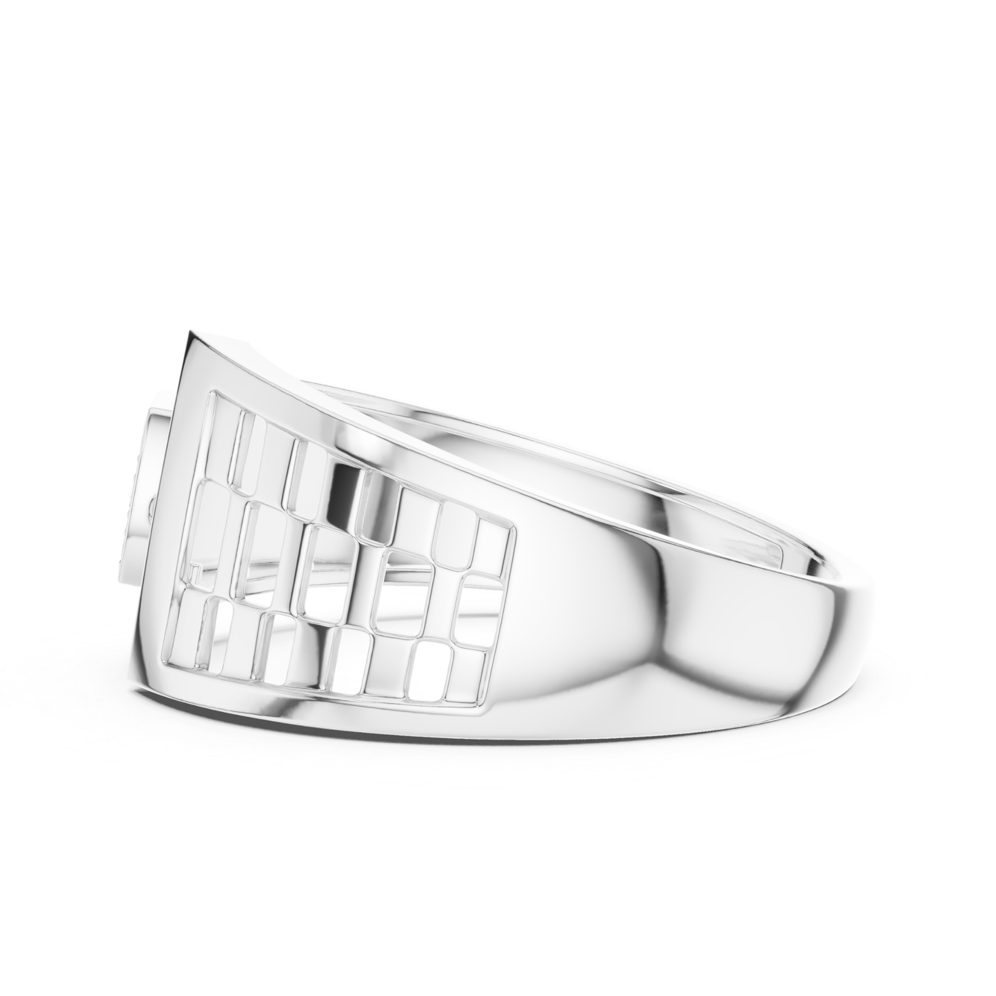 Side profile of white gold designer ring
White gold ring with geometric side design
Luxury white gold fashion ring side view
Stylish white gold men’s ring side angle
Modern white gold ring with open pattern design
Premium white gold ring side perspective
Elegant white gold statement ring side shot
High polish white gold ring side detail
Bold white gold designer ring profile view
Exclusive white gold ring with modern side pattern