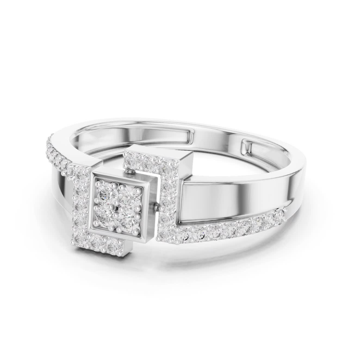 White gold diamond ring side view
Side profile white gold diamond ring
White gold geometric diamond band side
White gold pave diamond ring angle view
Modern white gold diamond ring side
White gold square diamond ring profile
White gold split style diamond ring
Contemporary white gold diamond ring side
White gold layered diamond band view
White gold geometric ring side profile