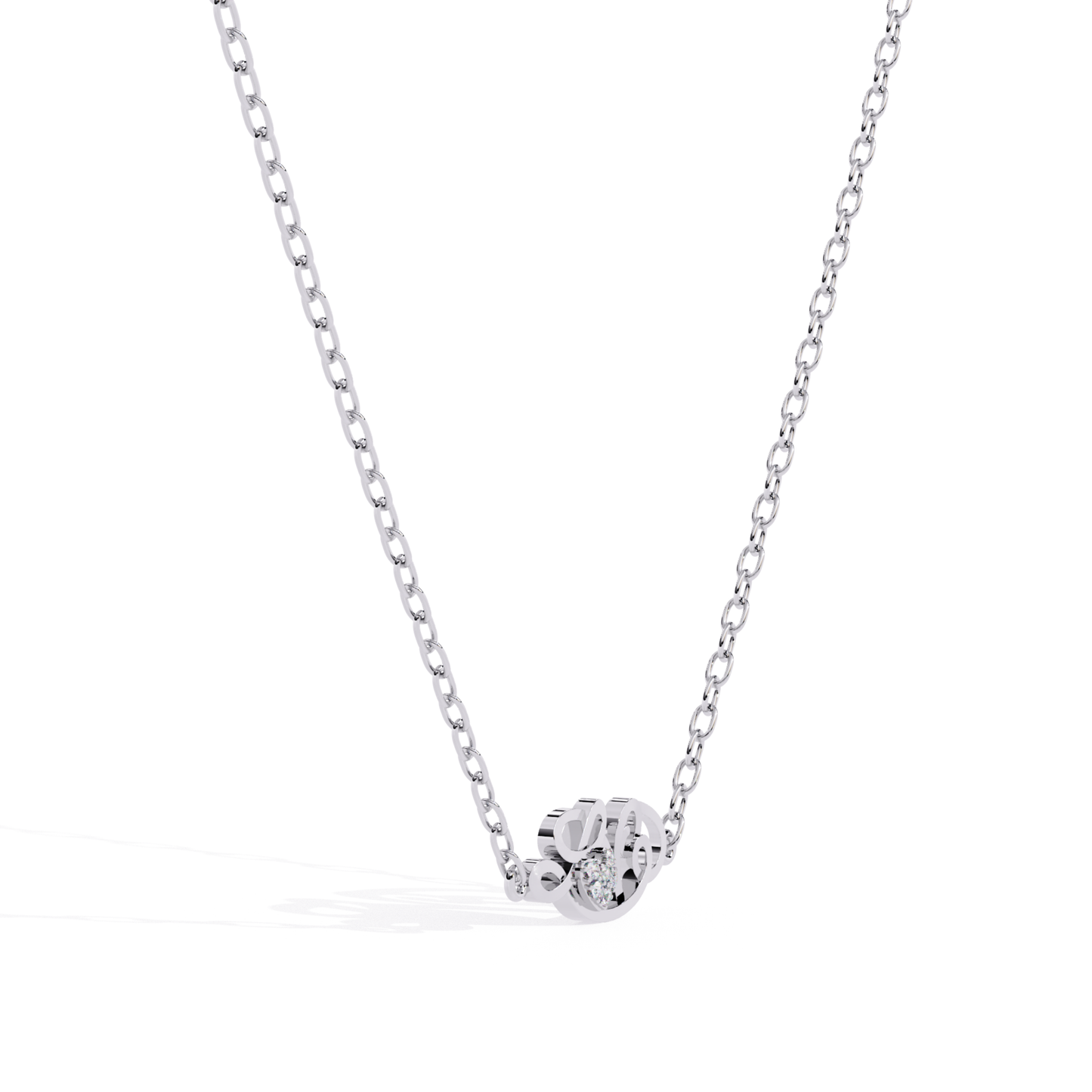 Angled white gold diamond initial necklace
Side profile white gold initial pendant
Close angle polished diamond letter necklace
Curved initial pendant angled perspective
Decorative white gold necklace captured side
Fine chain diamond initial pendant angle
Polished initial charm necklace angled
Elegant white gold pendant highlighting diamond setting
Contemporary initial necklace shown side angle
Detailed perspective white gold initial pendant