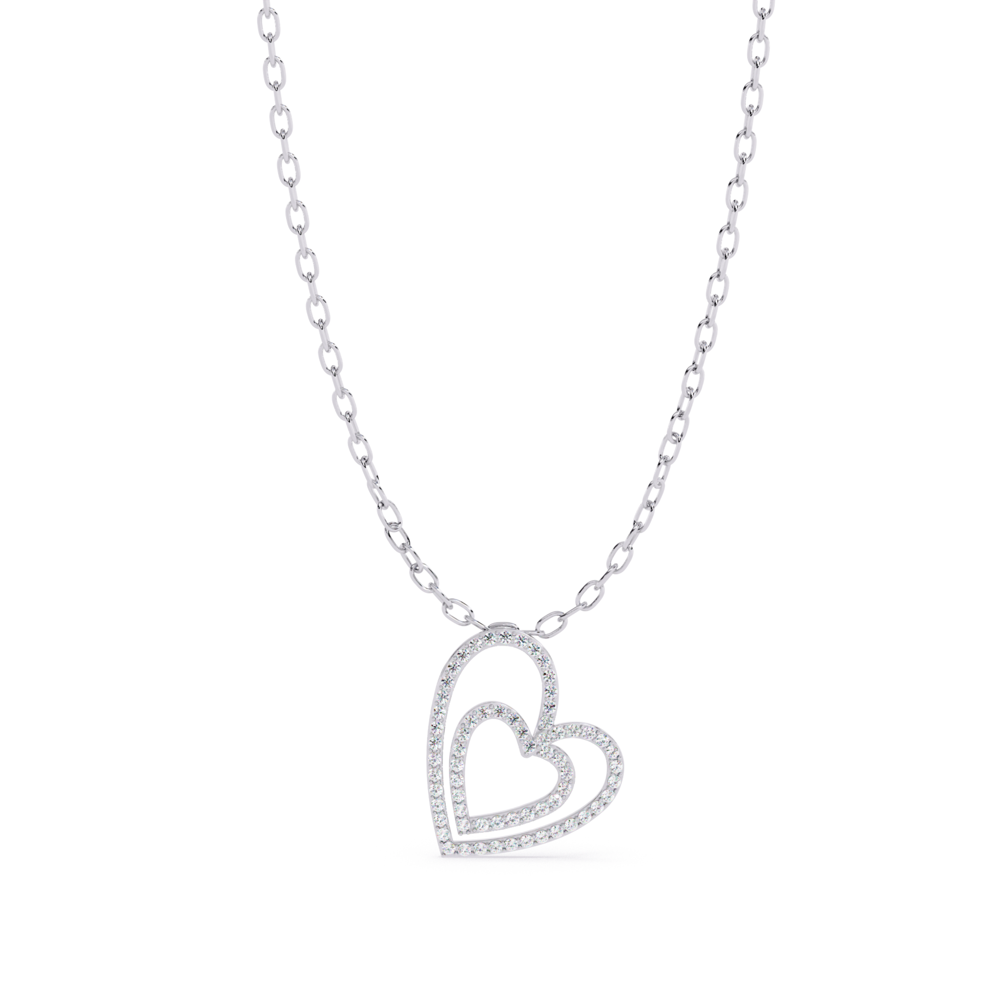 White gold double heart diamond pendant
Double heart pavé diamond pendant necklace
White gold open heart diamond necklace
Elegant double heart diamond pendant
White gold layered heart pendant
Diamond heart pendant with pavé setting
Polished white gold heart necklace
Modern double heart diamond pendant
White gold heart diamond jewelry
Double heart pendant with round diamonds