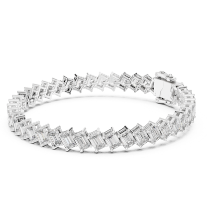 White gold east west emerald diamond tennis bracelet
White gold emerald cut link bracelet
Luxury east west diamond bracelet
White gold geometric emerald bracelet
Fine jewelry emerald cut tennis bracelet
Modern white gold diamond bracelet
Sparkling emerald cut bracelet design
Premium white gold bracelet close up
Womens emerald diamond tennis bracelet
White gold emerald diamond bracelet side angle