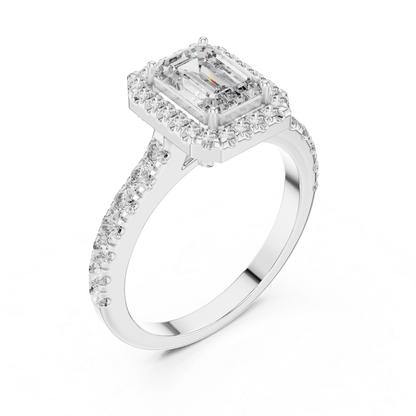 White gold emerald cut diamond halo ring angled view
Angled view of white gold emerald cut diamond ring
White gold emerald cut halo diamond ring
Emerald cut diamond halo ring in white gold
White gold halo ring with emerald cut diamond
Emerald cut engagement ring with white gold band
White gold emerald cut diamond ring with halo
Angled white gold rectangular cut diamond ring
White gold emerald cut diamond ring perspective
White gold emerald cut halo engagement ring