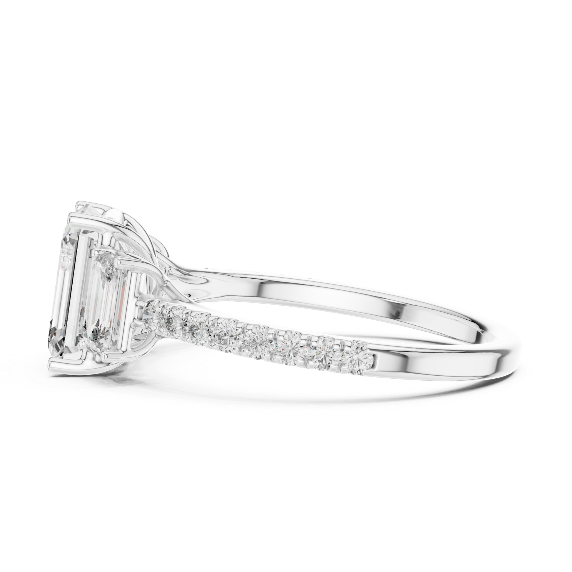 White gold emerald cut diamond ring profile view
Side profile emerald cut three stone diamond ring
White gold diamond ring with emerald cut center stone
Emerald cut diamond ring side angle in white gold
Three stone emerald diamond ring profile view
White gold ring with diamond accented band
Emerald cut diamond engagement ring side profile
White gold three stone diamond ring side view
Classic emerald cut diamond ring profile angle
Diamond ring with emerald cut center and side stones