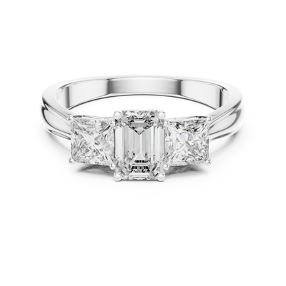 White gold emerald cut princess side diamond ring
Emerald cut diamond ring with princess side stones
White gold emerald center diamond ring design
Emerald cut diamond ring with square side stones
White gold three diamond engagement ring style
Polished emerald cut diamond ring white gold
Classic emerald cut ring with princess diamonds
Emerald center ring with side diamond accents
White gold emerald cut bridal diamond ring
Minimal emerald cut diamond ring with side stones