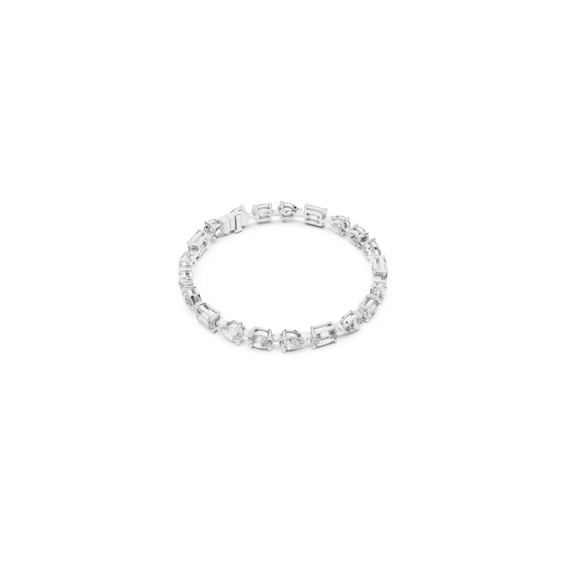 Top view white gold emerald oval pear diamond bracelet
White gold bracelet with mixed diamond shapes
Emerald oval pear diamond bracelet top angle
Multi shape diamond tennis bracelet overhead view
White gold bracelet with pear oval diamonds
Emerald cut diamond bracelet top profile
White gold mixed cut diamond line bracelet
Oval pear emerald diamond bracelet design
Top angle mixed shape diamond bracelet
White gold bracelet featuring emerald oval pear diamonds