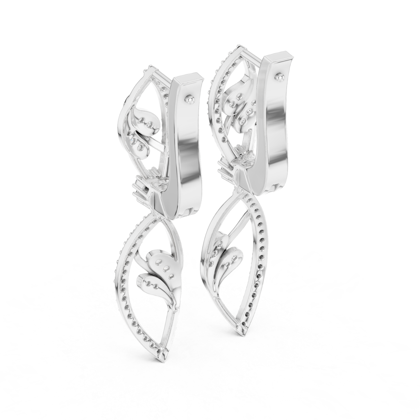 Back view of white gold floral diamond drop earrings
White gold diamond drop earrings rear view
Openwork floral diamond earrings back profile
Rear view white gold leaf design diamond earrings
White gold diamond dangle earrings back angle
Back side floral diamond earrings in white gold
Designer white gold drop earrings rear profile
Leaf motif diamond earrings back view in white gold
White gold openwork diamond earrings backside
Rear angle white gold diamond drop earrings
