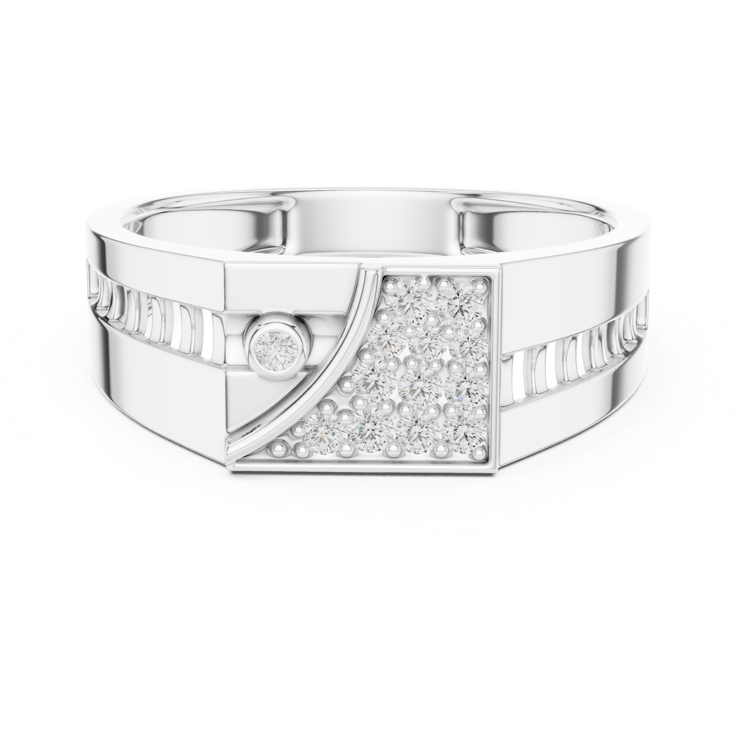 White gold geometric diamond statement band ring
Modern white gold ring with round diamonds
White gold designer band with pave diamonds
Contemporary geometric white gold diamond ring
Bold white gold fashion ring with diamonds
White gold luxury statement band design
Elegant white gold geometric diamond band
White gold modern ring with diamond details
Wide white gold statement ring with diamonds
White gold polished geometric diamond ring