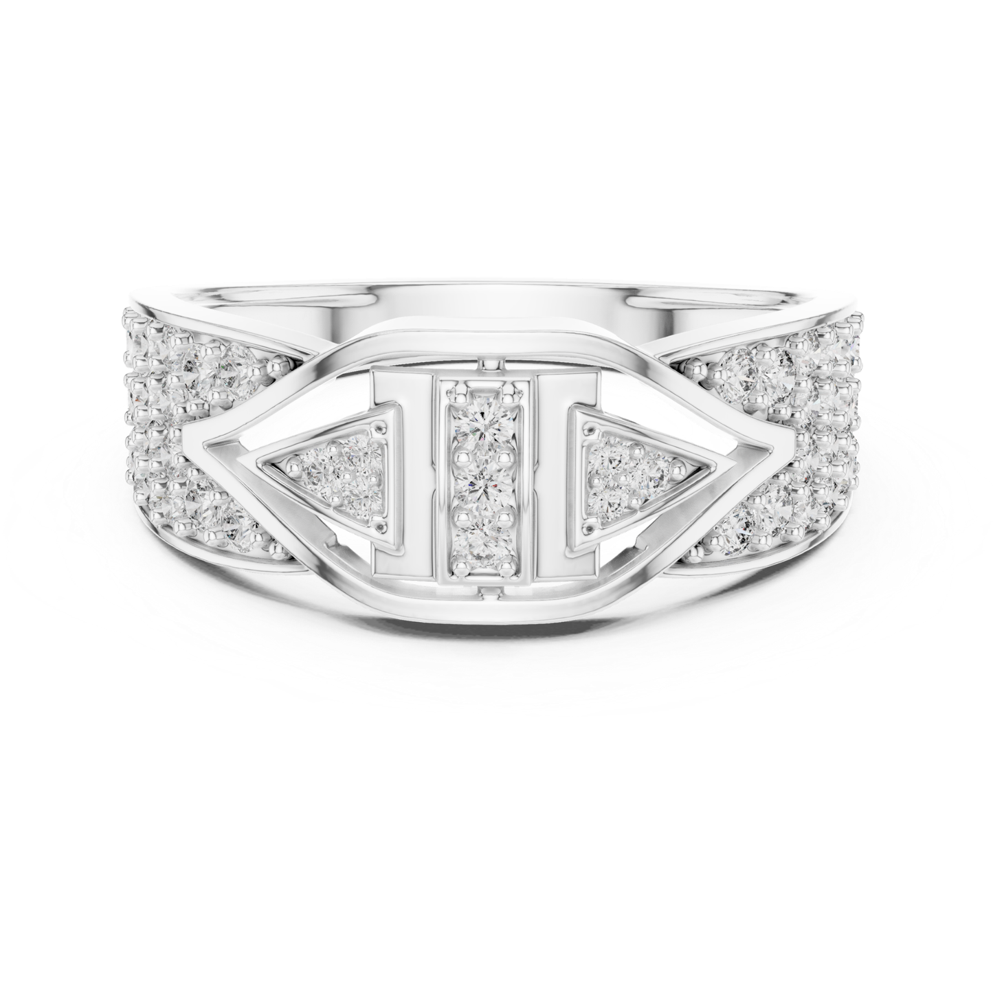White gold geometric ring with round diamonds
Bold white gold round diamond statement ring
White gold wide band ring with diamonds
Modern geometric white gold diamond ring design
Round diamond white gold fashion band ring
White gold luxury ring with round diamonds
Geometric diamond accented white gold ring
White gold architectural style diamond ring
Round diamond cluster ring in white gold
White gold designer ring with round diamonds