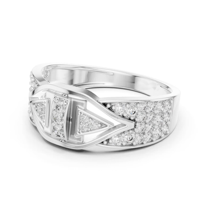 Side view white gold geometric diamond ring
White gold round diamond ring angled view
Side profile white gold statement diamond ring
White gold wide band diamond ring side angle
Geometric white gold diamond ring side detail
Round diamond white gold ring perspective view
White gold designer diamond ring side profile
Side angle white gold cluster diamond ring
Modern white gold diamond ring side view
White gold architectural diamond ring profile