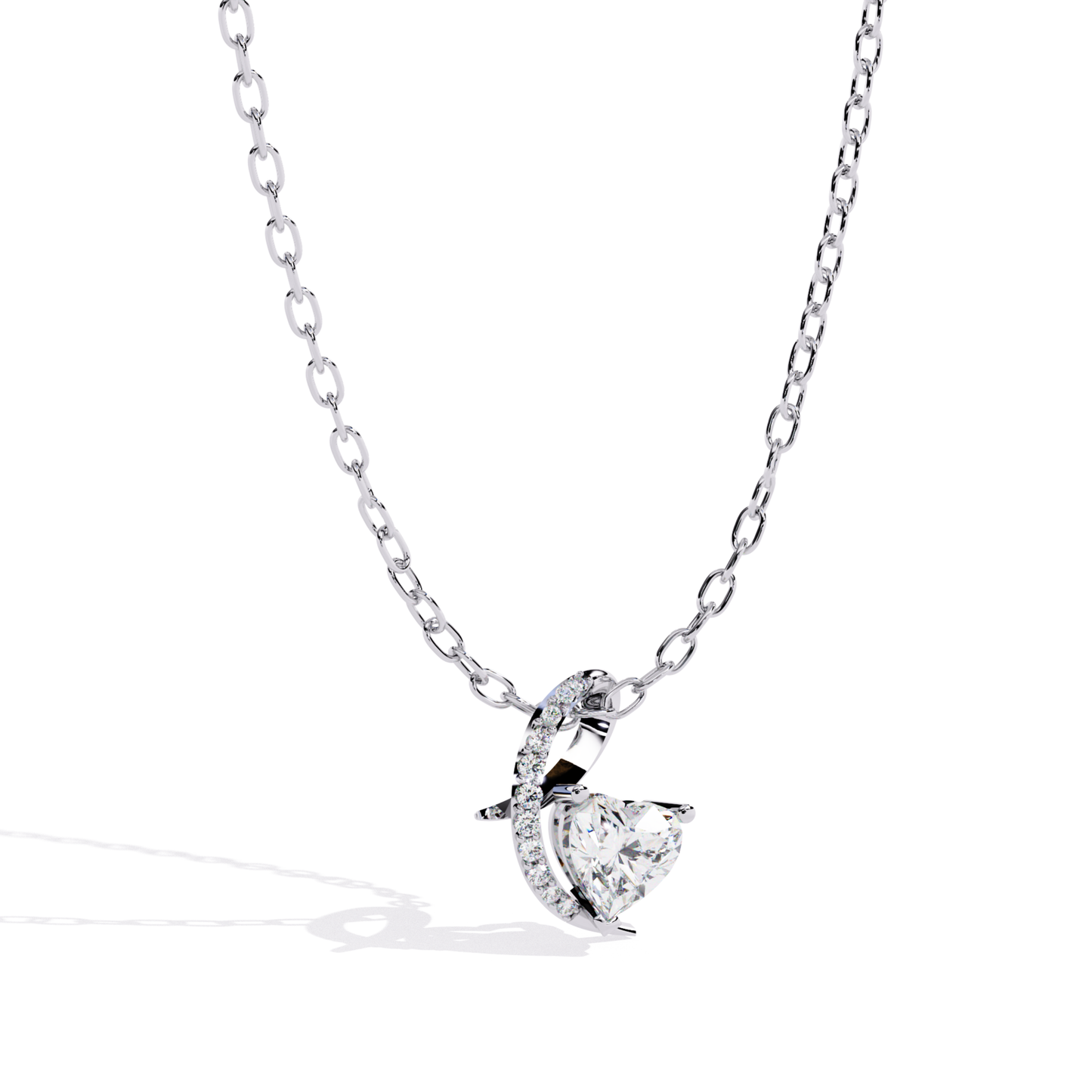 White gold heart cut diamond pendant angle view
Heart cut diamond pendant in white gold
Curved white gold heart diamond pendant
White gold pendant with heart cut diamond
Heart diamond pendant angled design
White gold curved diamond pendant
Heart shaped diamond white gold pendant
Elegant heart cut diamond pendant
White gold heart diamond pendant detail
Curved heart diamond pendant angle