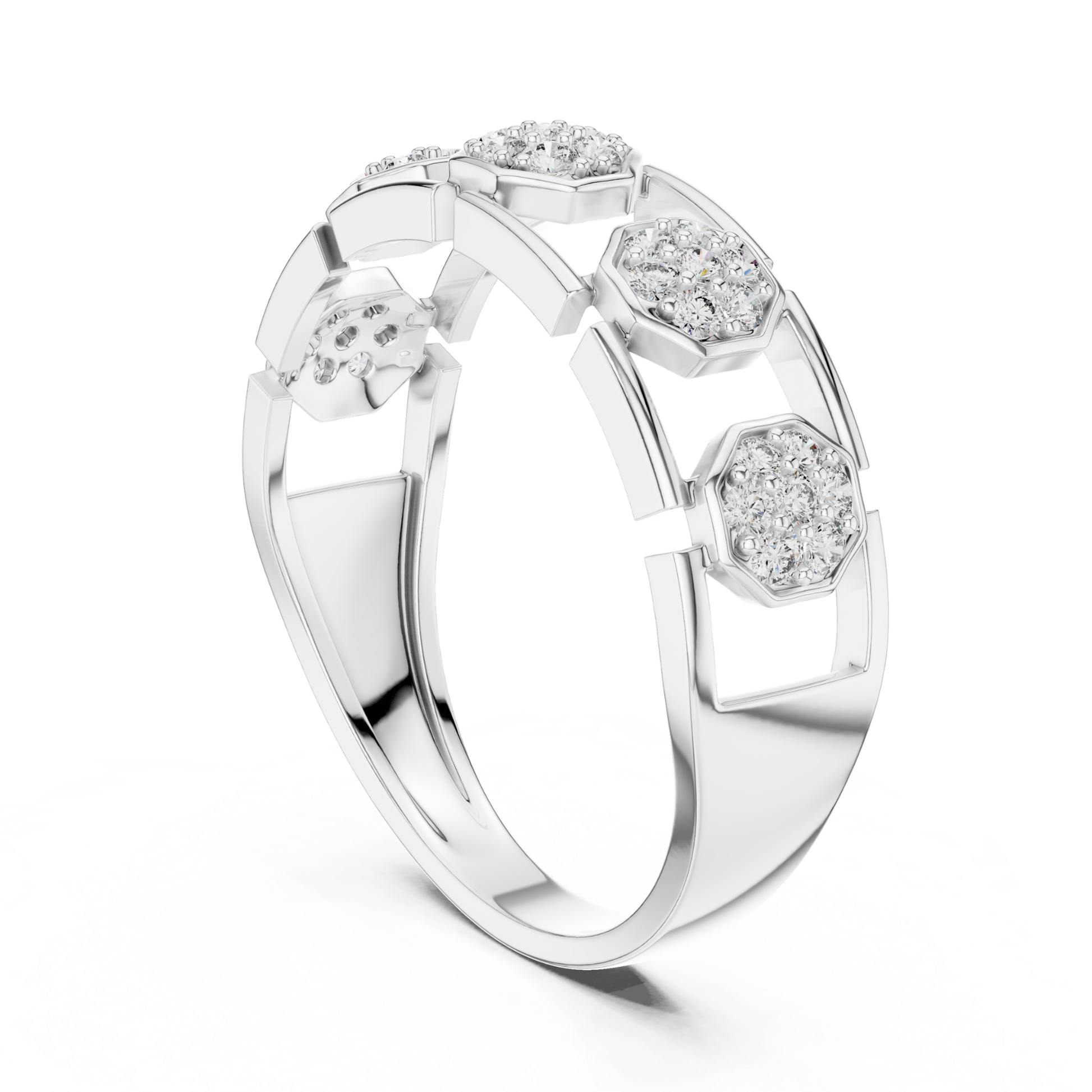 White gold hexagon diamond open link ring
Modern white gold geometric station diamond ring
White gold open frame diamond band ring
Round diamond white gold hexagon cluster ring
White gold connected motif diamond fashion ring
Contemporary white gold open gallery band ring
White gold designer hexagon diamond ring
Elegant white gold linked diamond band ring
White gold architectural style diamond ring
Round diamond white gold geometric link ring