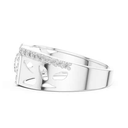 White gold openwork diamond band ring side view
Side profile white gold cutout diamond ring
White gold modern open design band ring
Contemporary white gold diamond ring side angle
White gold geometric cutout band with diamonds
Bold white gold statement ring side profile
White gold luxury openwork diamond band
Elegant white gold designer ring side view
White gold fashion band with round diamonds
White gold polished open style diamond ring