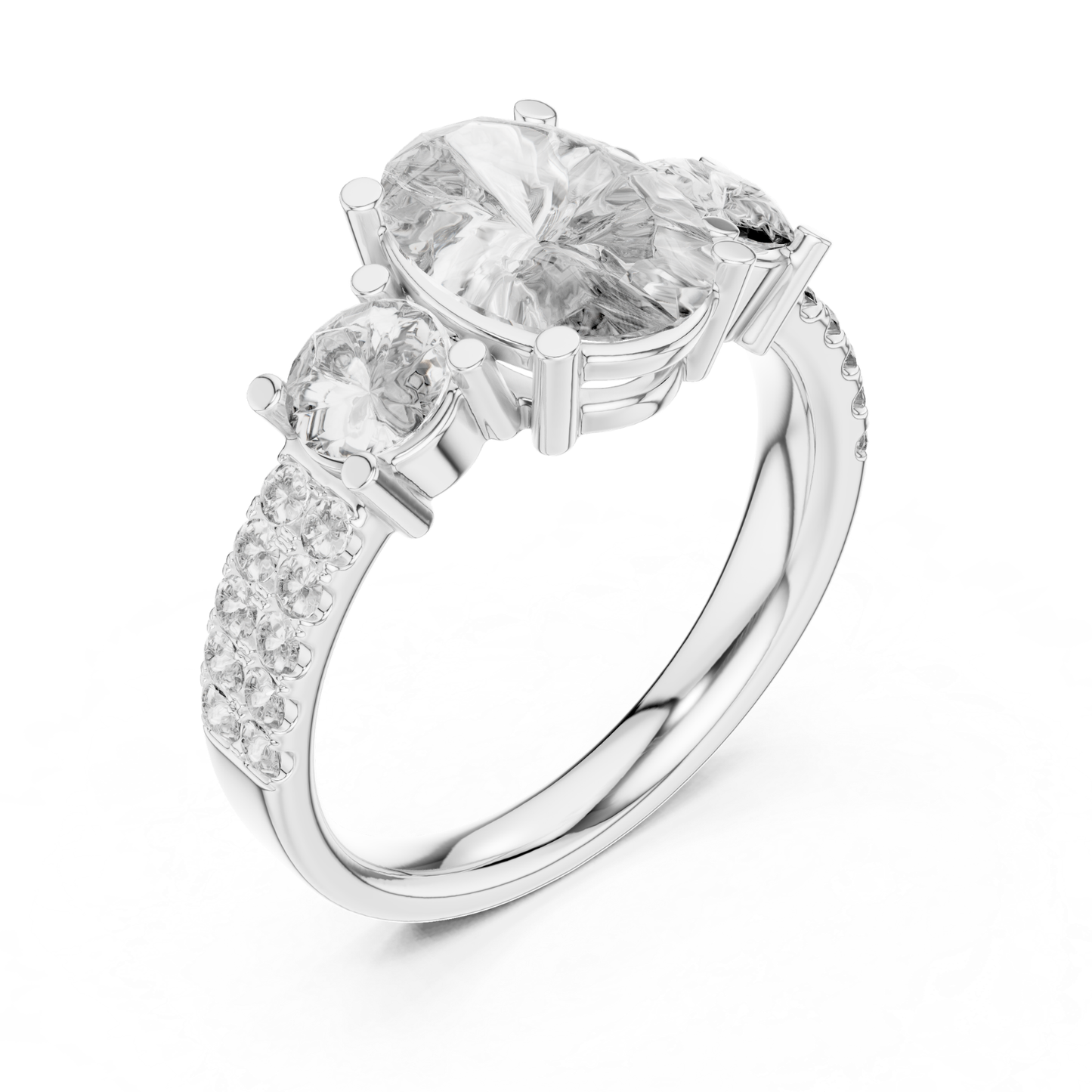 Angle view oval diamond engagement ring in white gold
White gold oval diamond ring with pave side details
Oval cut diamond angle view ring with side stones
White gold three stone oval diamond bridal ring
Oval lab diamond ring with diamond accent shank
White gold oval diamond ring with prong setting
Elegant angle view oval diamond statement ring
Oval center stone engagement ring in white gold
White gold oval diamond ring with polished band
Luxury oval diamond ring angle profile in white gold