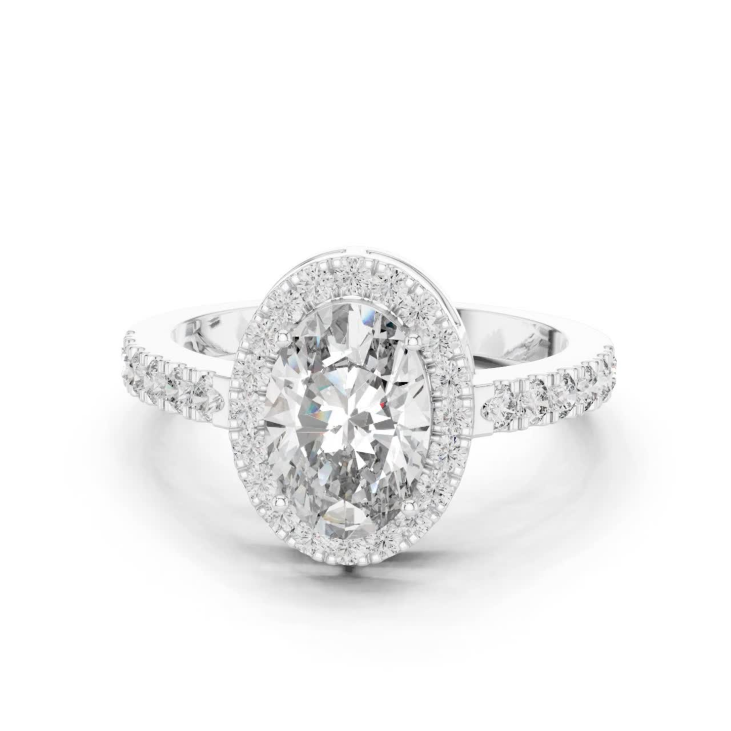 White gold oval halo diamond ring angled view
Oval halo diamond ring in white gold
White gold oval cut halo engagement ring
Oval diamond halo ring with pavé band
White gold oval center diamond halo ring
Lab grown oval halo diamond ring
White gold oval diamond ring with accent diamonds
Oval halo ring with polished white gold band
White gold halo engagement ring with oval diamond
Classic oval halo diamond ring