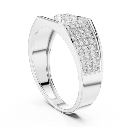 White gold pave diamond statement ring rear view
Rear profile white gold diamond fashion ring
White gold geometric pave diamond ring angle
Modern white gold wide band with diamonds
Contemporary white gold statement diamond ring
White gold luxury ring with pave diamonds
Elegant white gold designer diamond band
Bold white gold ring with diamond detailing
White gold polished statement ring profile
White gold fashion band with pave diamonds