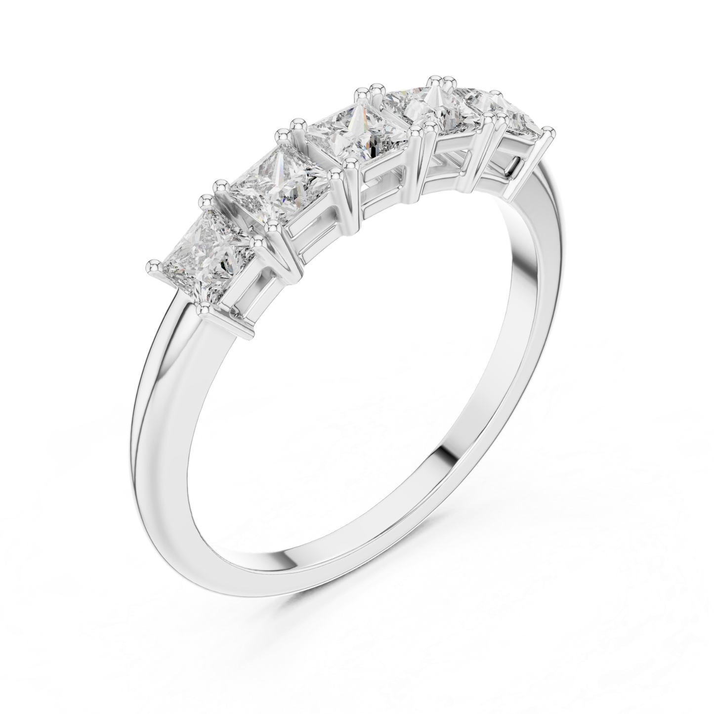 Side view white gold princess diamond ring
White gold princess cut ring side profile
Side angle five stone diamond ring
Princess diamond band side view in white gold
White gold side profile diamond band
Side setting princess cut diamond ring
White gold princess diamond ring gallery view
Five stone diamond ring side angle
White gold ring side detail view
Princess cut diamond ring side design