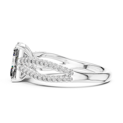White gold radiant diamond ring with split shank side view
Side profile radiant cut diamond ring in white gold
White gold engagement ring with double pave split band
Radiant cut diamond side angle ring with pave detailing
White gold radiant diamond bridal ring side profile
Split shank radiant diamond ring with polished white gold band
White gold side view ring with radiant center stone
Elegant radiant diamond ring with curved split shank
White gold radiant diamond ring 
Luxury radiant cut diamond ring