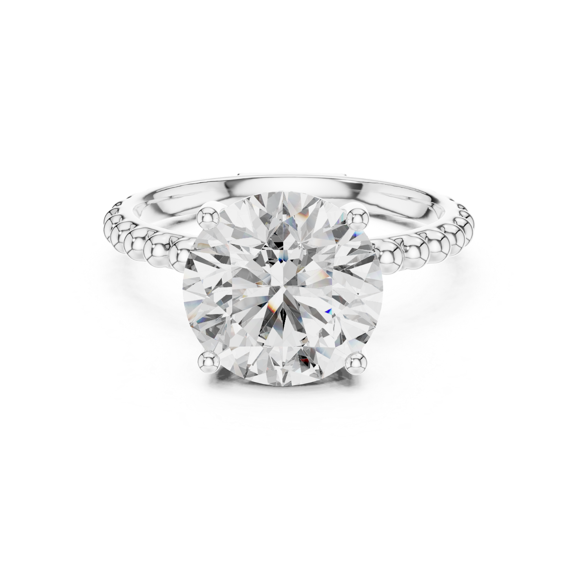 White gold round cut diamond beaded band ring
White gold solitaire ring with beaded shank
Round diamond ring with polished beaded band
Four prong round diamond white gold ring
White gold engagement ring with beaded detail
Classic round diamond ring in white gold
Beaded shank round solitaire diamond ring
Minimal white gold round diamond ring
Fine white gold ring with round diamond
Round brilliant diamond white gold ring