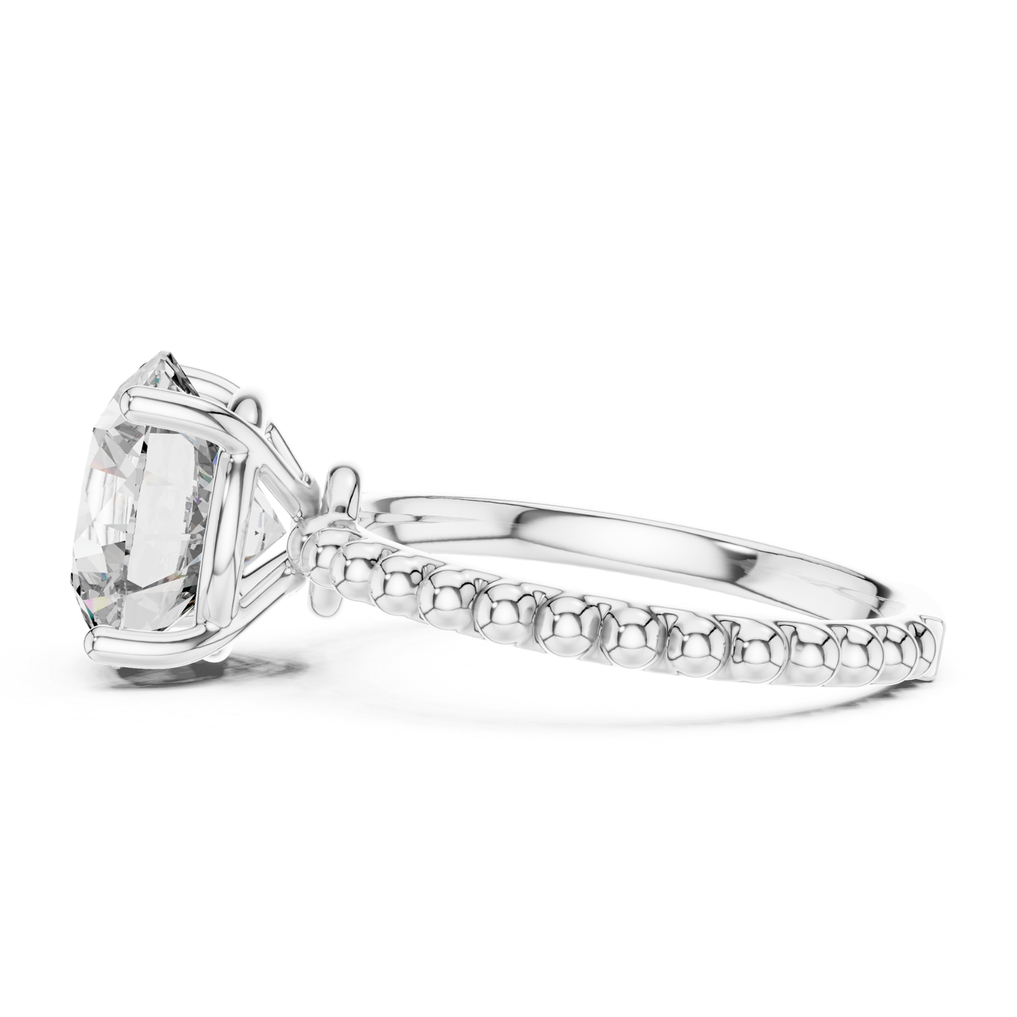 White gold round cut diamond beaded band side view
Side profile of white gold round diamond ring
White gold solitaire ring with beaded shank
Four prong round diamond side view ring
Raised round diamond white gold ring
Beaded band solitaire engagement ring side angle
White gold round diamond ring profile view
Classic beaded band round diamond ring
Polished white gold solitaire side profile
Round diamond ring with beaded white gold band