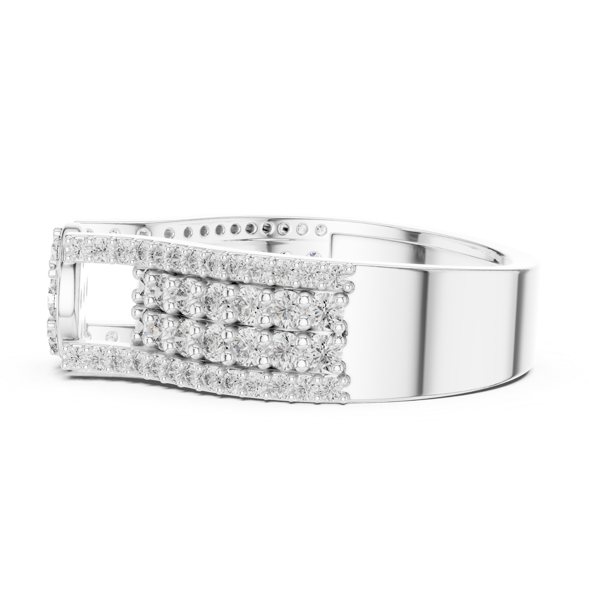 Round diamond cluster ring in white gold
White gold diamond cluster ring with wide pave band
Floral diamond ring side profile in white gold
Round diamond flower cluster ring profile angle
White gold ring with round diamond cluster profile view
Multi diamond cluster ring with pave detailing profile
White gold floral diamond statement ring side angle
Pave diamond band with round cluster center profile view
Classic round diamond cluster ring in white gold profile
White gold diamond flower ring with wide band