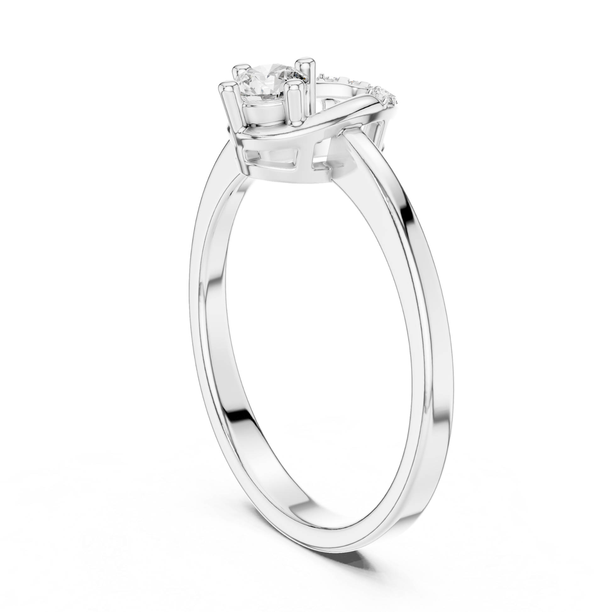 White gold round diamond ring back angle view
Rear side view of white gold solitaire diamond ring
Minimal white gold ring with elevated diamond setting
Open gallery white gold diamond ring design
Elegant white gold engagement ring rear profile
Round diamond ring with polished white gold band
Fine white gold ring with detailed prong structure
Modern solitaire diamond ring with open back design
Delicate white gold ring with slim tapered shank
White gold diamond ring with raised gallery setting