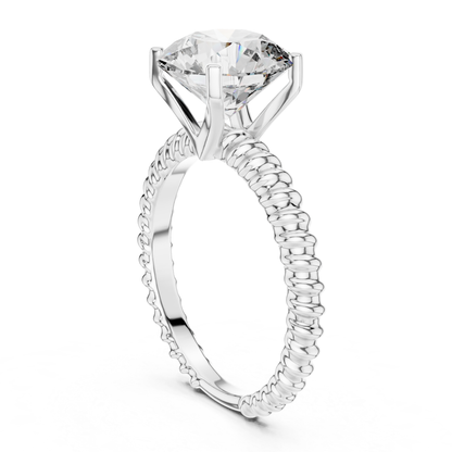 White gold round cut diamond rope band profile view
Side profile of white gold solitaire diamond ring
White gold ring with open prong basket setting
Round diamond rope band engagement ring profile
Four prong white gold round diamond ring
Raised round diamond white gold ring side view
Rope texture white gold solitaire ring profile
Open gallery round diamond white gold ring
White gold round diamond ring with rope shank
Classic white gold solitaire side profile ring