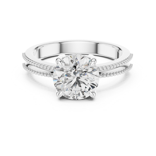 White gold round cut diamond split beaded band ring
White gold solitaire ring with split beaded shank
Round diamond engagement ring with split band
Four prong round diamond white gold ring
White gold split shank solitaire diamond ring
Double beaded band round diamond ring
Round brilliant diamond split band white gold ring
White gold ring with twin beaded shank
Classic round diamond split band engagement ring
White gold round solitaire split band ring