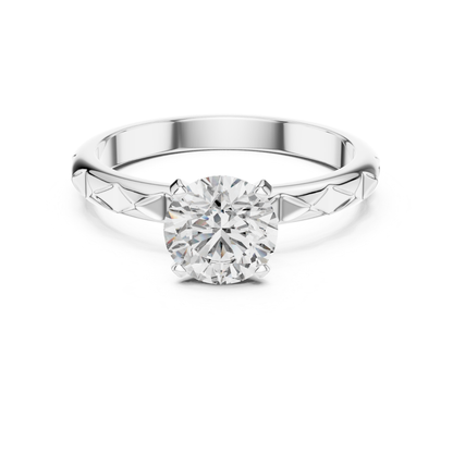 White gold round cut textured solitaire diamond ring
White gold engraved band round diamond ring design
Polished white gold round solitaire diamond ring
White gold four prong round diamond ring setting
White gold textured band solitaire diamond ring
Classic white gold round diamond engagement ring
Elegant white gold textured diamond band ring
White gold polished round diamond solitaire ring
Fine white gold engraved solitaire diamond ring
White gold round diamond textured band ring
