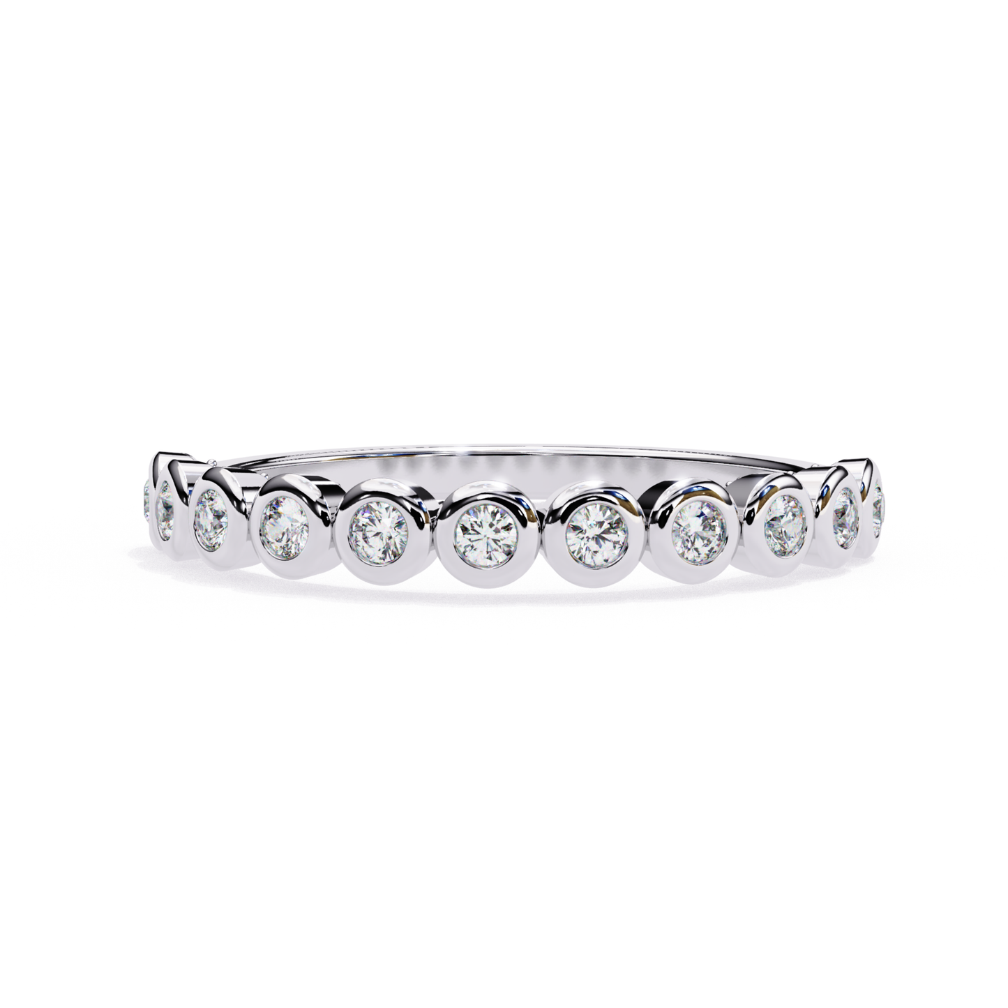 White gold band with round bezel diamonds
Round diamond bezel set white gold ring
White gold ring with round diamond settings
Slim white gold diamond band
Bezel set round diamond white gold band
White gold ring with small round diamonds
Diamond bezel style white gold band
White gold band ring with round diamond detail
Plain white gold diamond band
Round diamond bezel band ring in white gold