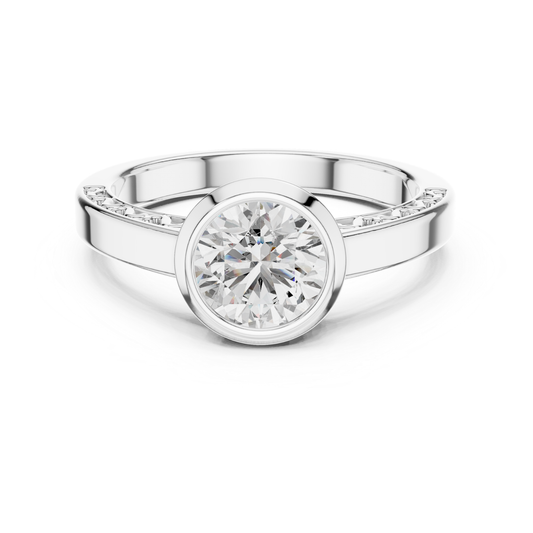 White gold round diamond bezel solitaire ring design
White gold round diamond bezel ring front view
Round diamond bezel solitaire ring in white gold
Polished white gold bezel diamond ring design
Round brilliant bezel set diamond white gold
White gold round bezel solitaire diamond ring
Front view round diamond bezel setting ring
White gold bezel set round diamond ring style
Minimal round diamond bezel white gold ring
White gold round bezel diamond ring front profile