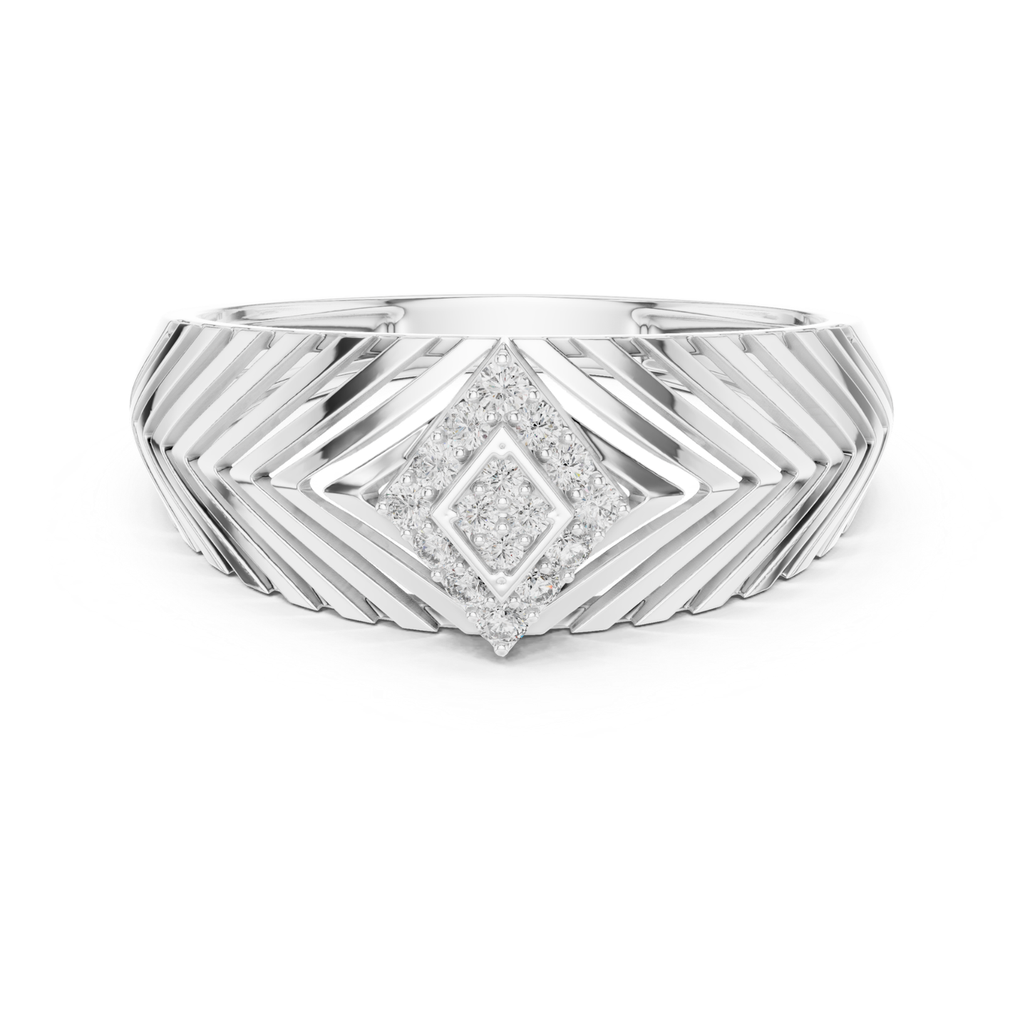 White gold round diamond chevron pattern ring
Modern white gold layered diamond band ring
White gold textured geometric diamond ring
Round diamond white gold angular band ring
White gold Art Deco style diamond ring
Contemporary white gold patterned band ring
White gold round diamond statement band
Elegant white gold geometric fashion ring
White gold engraved style diamond band ring
Round diamond white gold wide pattern ring