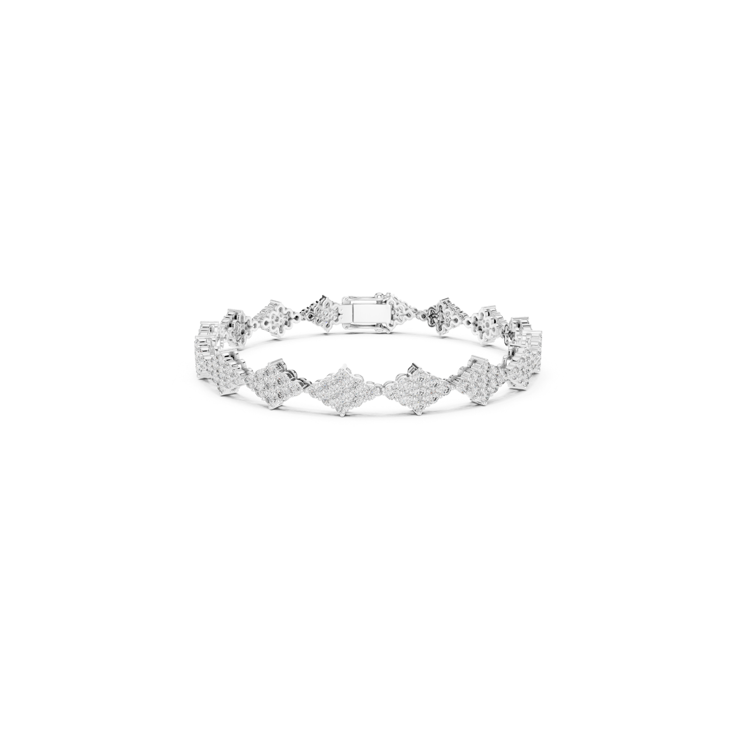 White gold round diamond cluster tennis bracelet
Round diamond floral cluster bracelet in white gold
White gold bracelet with round diamond clusters
Round cut diamond tennis bracelet white gold design
White gold round diamond link bracelet front view
Cluster set round diamond bracelet in white gold
White gold diamond bracelet with floral motifs
Round diamond cluster link bracelet with clasp
White gold tennis bracelet featuring round diamonds
Elegant round diamond cluster bracelet white gold finish